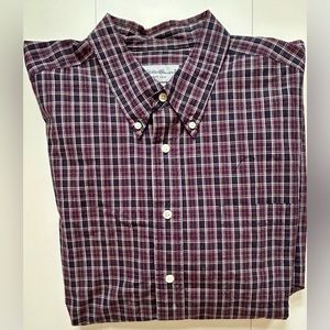 EDDIE BAUET PLAID DRESS SHIRT LONG SLEEVE XXL